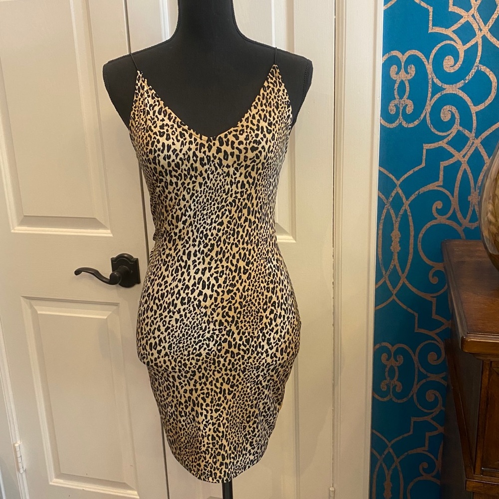 H&M leopard bodycon mini dress